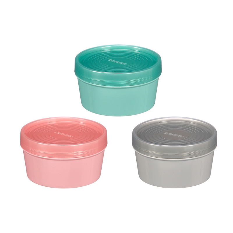 BOTE PLASTICO REDONDO SURT 3 COL TAPA TRANSP 12DIA