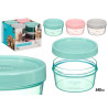 BARATTOLO PLASTICO ROTONDO COPERCHIO ASSORT 3 COL