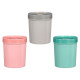 POT PLASTIQUE HAUT ASSORTI 3 COUL COUV TRANSP 10DI