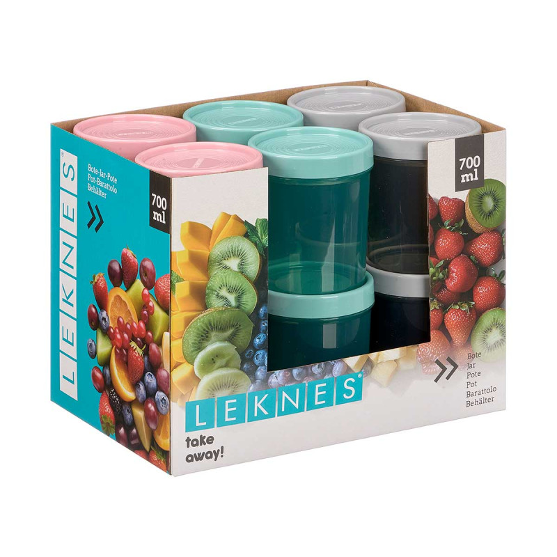 BARATTOLO PLASTICA ALTO COPERCHIO MISTO 3 COL TRAS