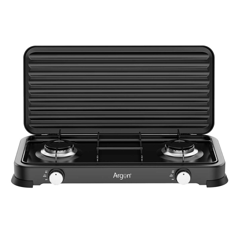 HORNILLO DOBLE GAS NEGRO 58X28CM