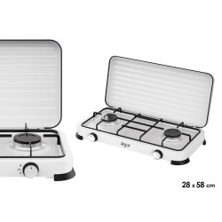 HORNILLO DOBLE GAS BLANCO 58X28CM