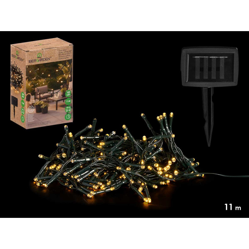 BANDE LUMINEUSE SOLAIRE 8 M 100 LED LUMIÈRE CHAUDE