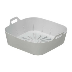 MOLDE QUADRADO SILICONE AIR FRYER CINZENTO