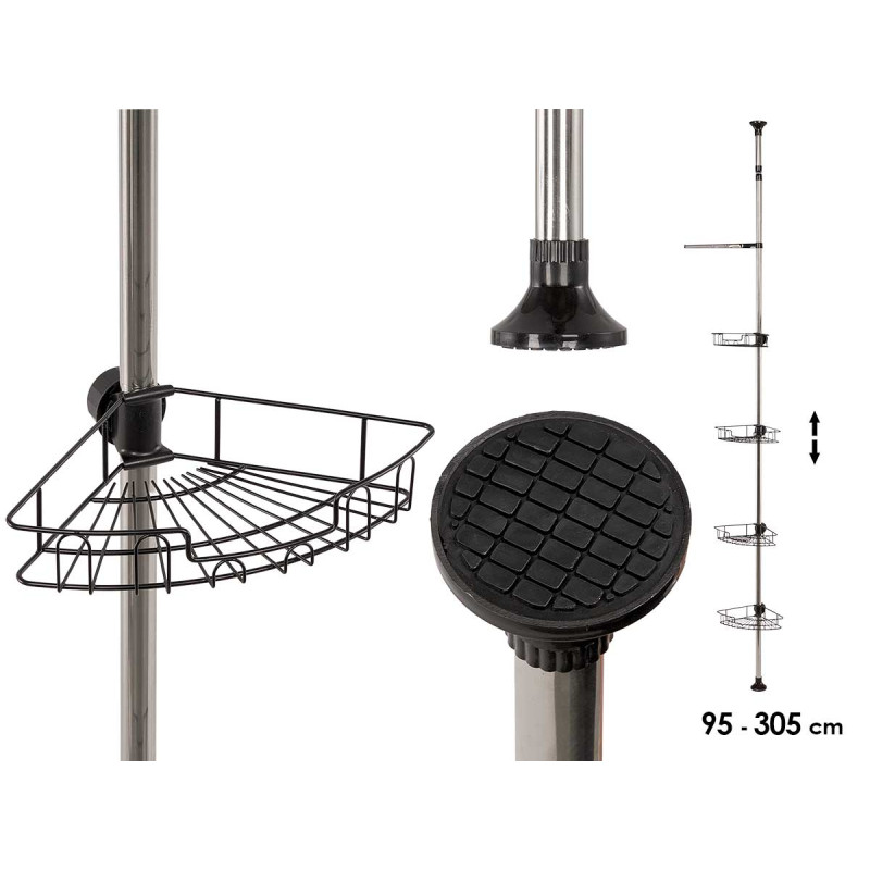PRATELEIRA DUCHE EXTENSÍVEL 4 NÍVEIS 95-305CM