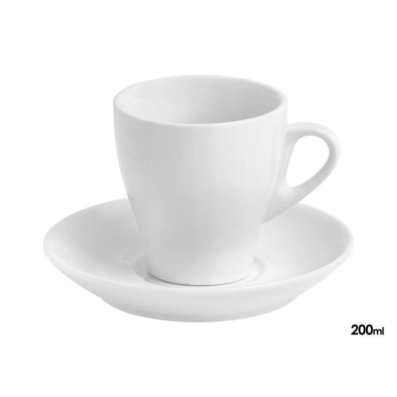 TASSE SOUCOUPE CAFÉ LAIT PORCELAINE 200ML