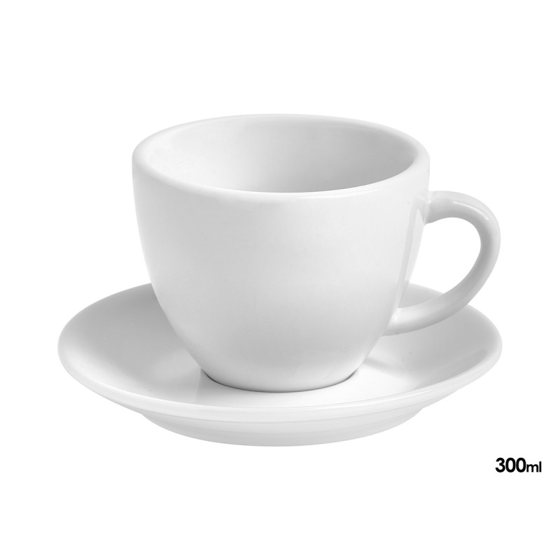 PORCELAIN LATTE CUP SAUCER 300ML