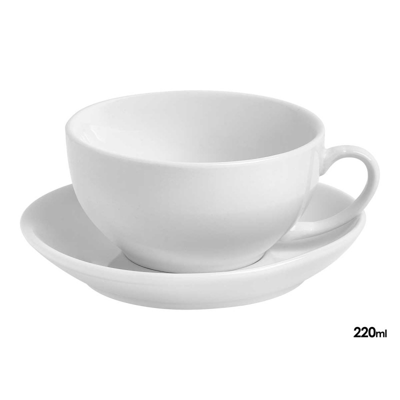 PORCELAIN LATTE CUP SAUCER 220ML