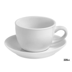 PIATTINO TAZZA LATTE PORCELLANA AMPIA 220ML