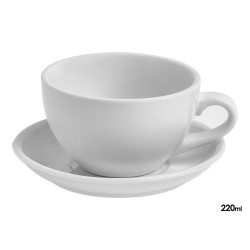 ROUND PORCELAIN LATTE CUP SAUCER 220ML