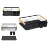 ESCORREDOR LOUÇA METAL PRETO TABULEIRO PEGAS BAMBU