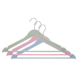 SET 3 PERCHAS PLASTICO 3 COLORES SURT CLARAS