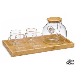 SET BANDEJA TETERA 1L 4 TAZAS 220ML 