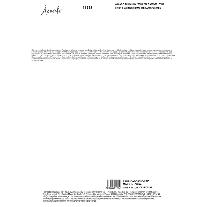 ROUND MIKADO 200ML BERGAMOTS LOTUS