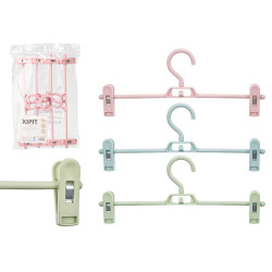 SET 4 PERCHAS PINZAS 3 COLORES SURT CLARAS