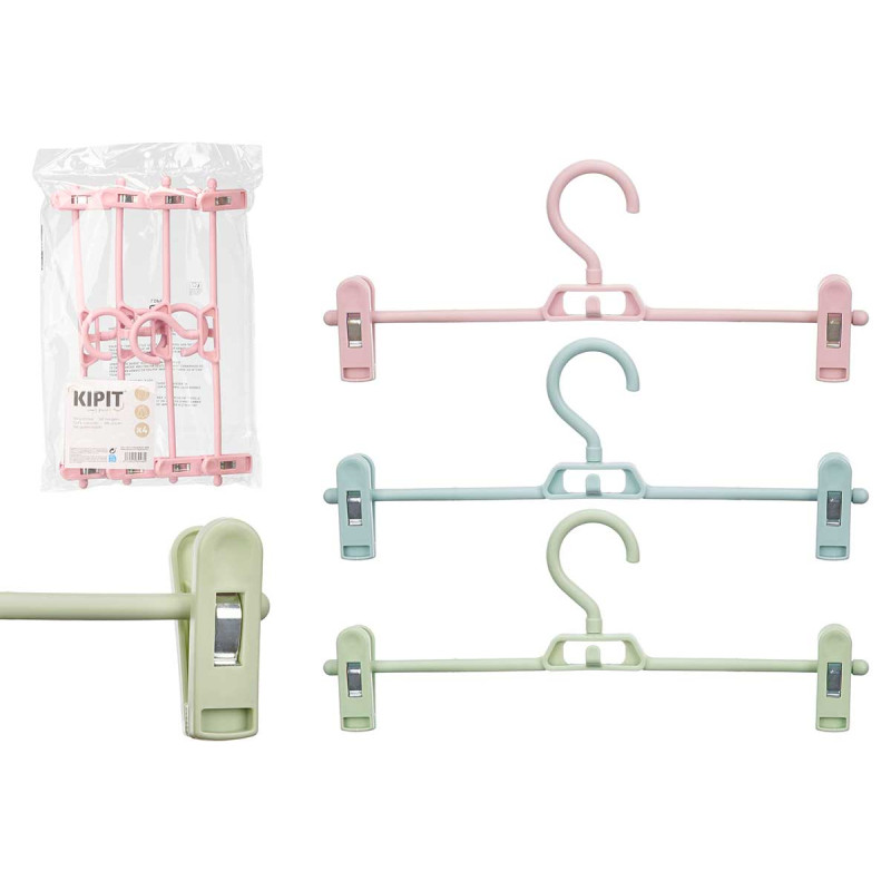 SET 4 PERCHAS PINZAS 3 COLORES SURT CLARAS