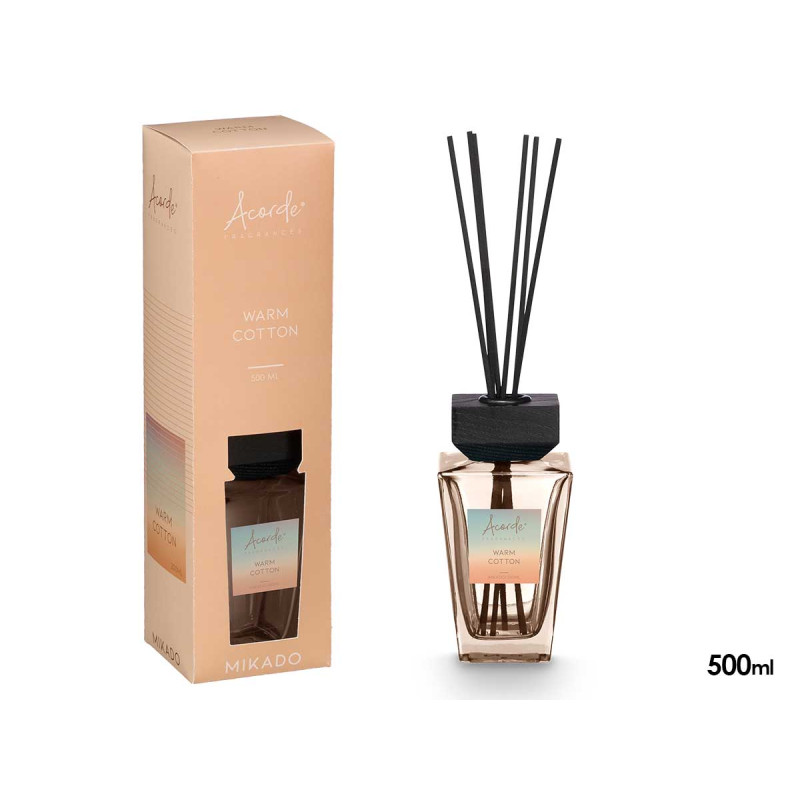 DIFUSOR MIKADO QUADRADO 500ML WARM COTTON
