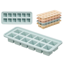 ICE CUBE TRAY 12 CUBES SILICONE ASRT 4 COL