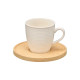 ENSEMBLE 6 TASSES RAYÉES SOUS-TASSE BAMBOU