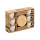 ENSEMBLE 6 TASSES RAYÉES SOUS-TASSE BAMBOU
