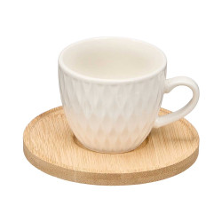 ENSEMBLE 6 TASSES PRISMA SOUS-TASSE BAMBOU