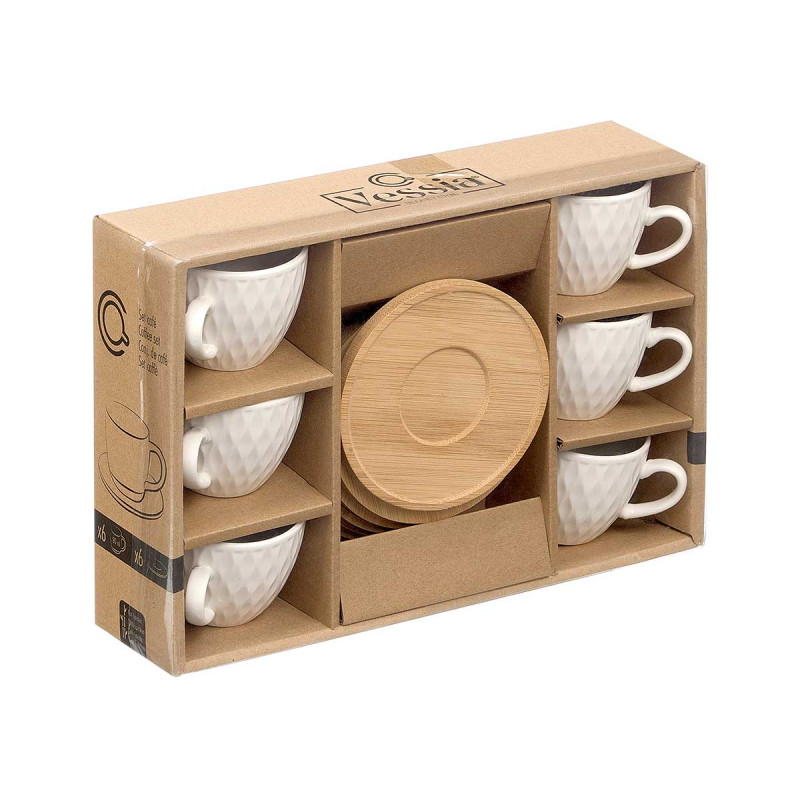 SET 6 TAZAS PRISMA PLATO BAMBU
