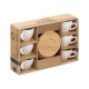 ENSEMBLE 6 TASSES PRISMA SOUS-TASSE BAMBOU