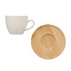 ENSEMBLE 6 TASSES PRISMA SOUS-TASSE BAMBOU