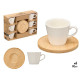 SET 6 TAZZE CONICHE PIATTINI BAMBU
