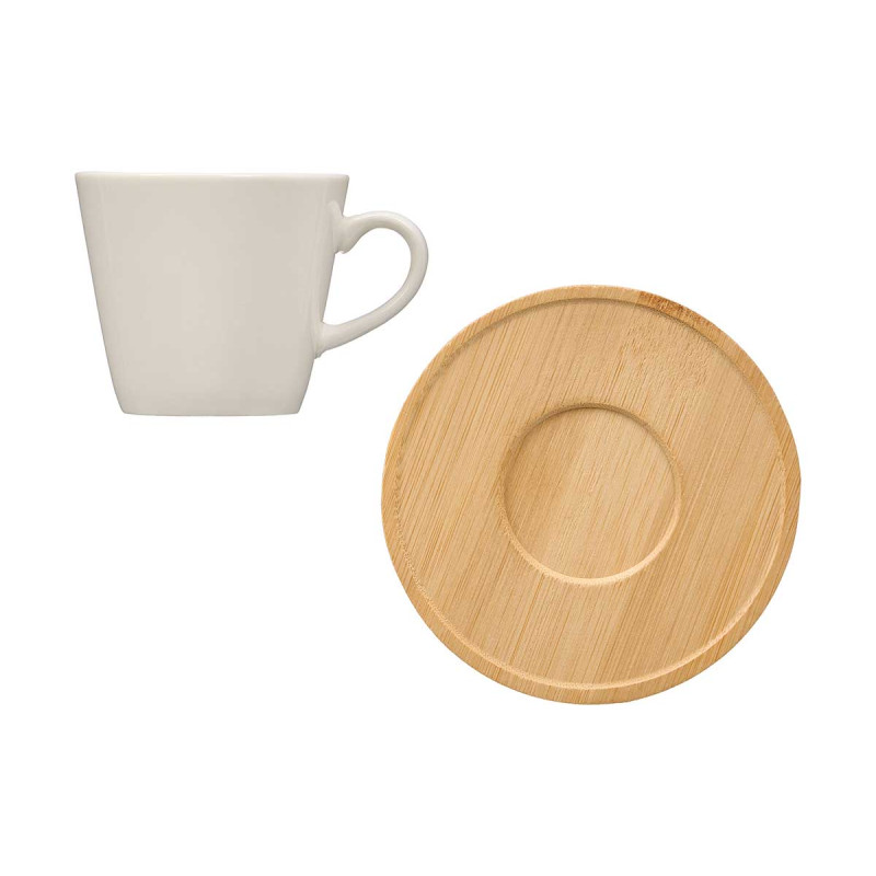 ENSEMBLE 6 TASSES CONIQUES SOUS-TASSE BAMBOU