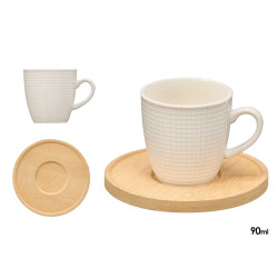 SET TAZA RAYAS  PLATO BAMBU INDIVIDUAL