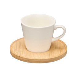 INDIVIDUAL CONICAL CUP BAMBOO SAUCER SET