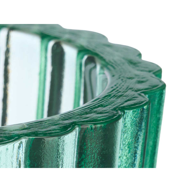 ROUND RECYCLED GLASS CANDLE HOLDER