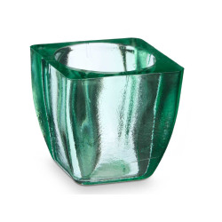 PORTAVELA VIDRIO RECICLADO CUADRADO