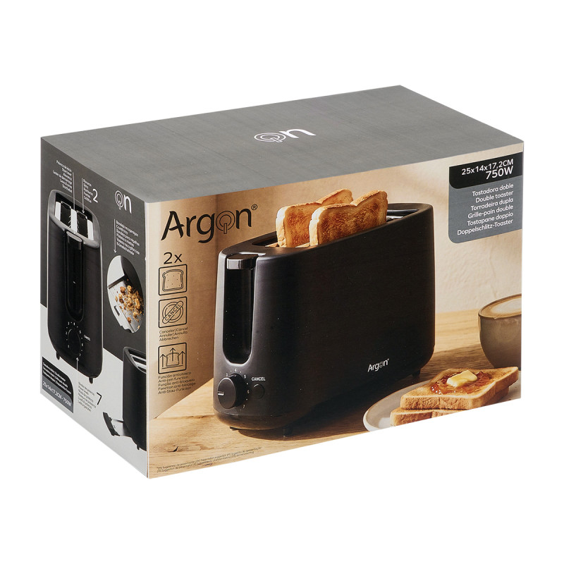 TOSTATORE DOPPIO NERO 750W