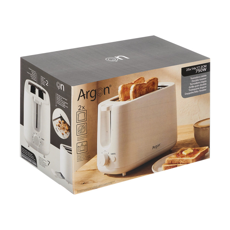 WHITE DOUBLE TOASTER 750W