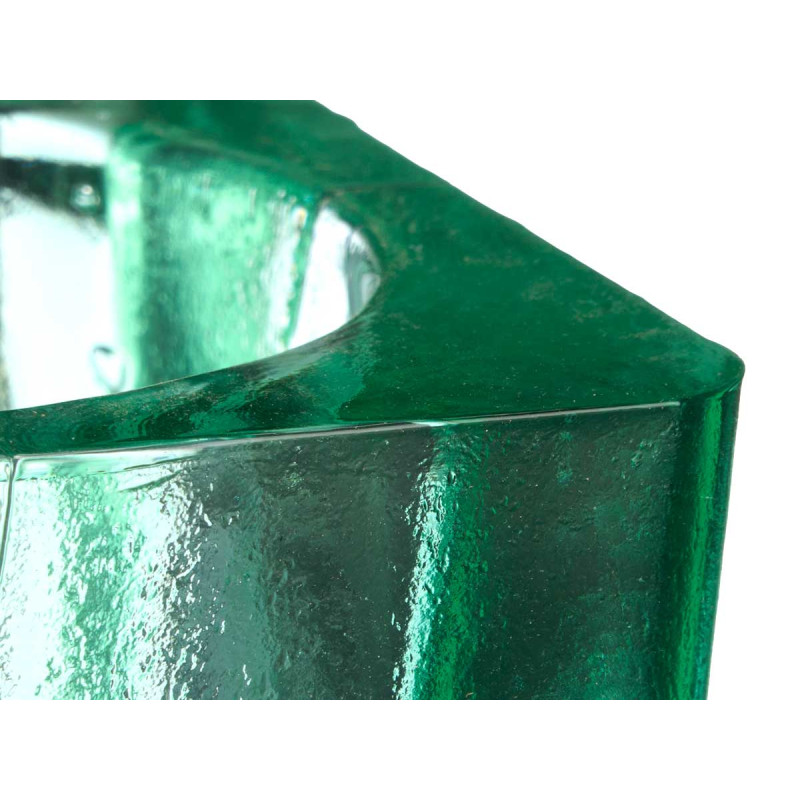 SQUARE RECYCLED GLASS CANDLE HOLDER