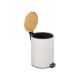 PAPELERA BLANCO TAPA BAMBU 7L