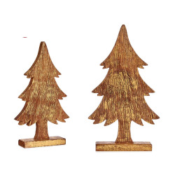 38CM GOLD WOOD TREE 