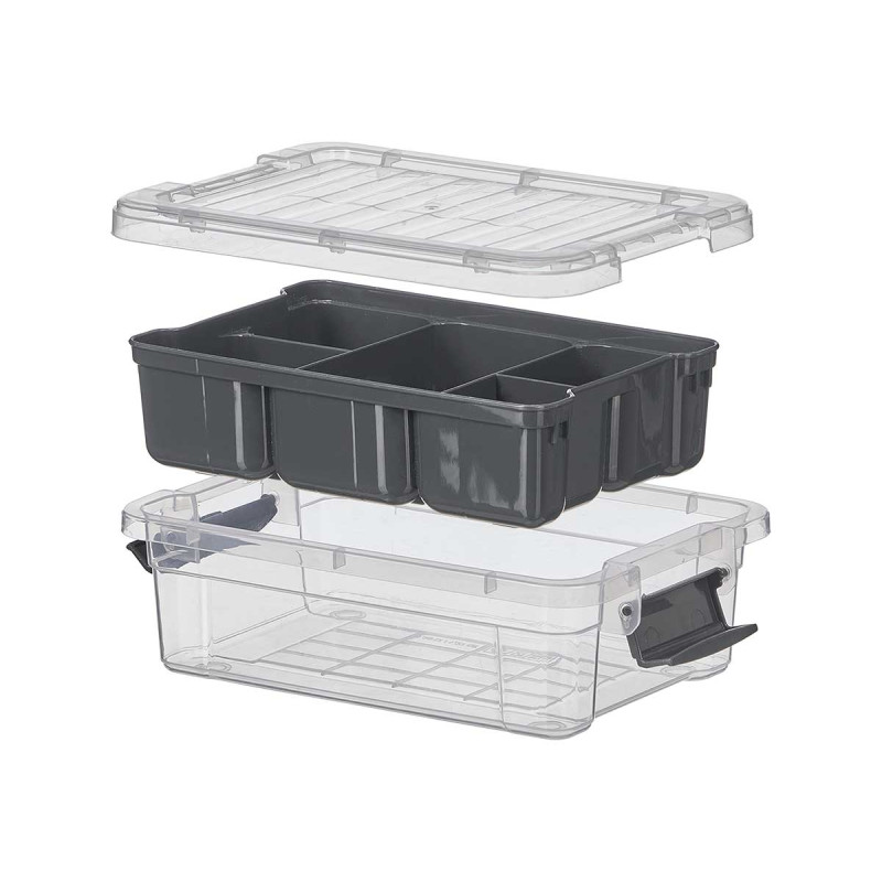 SCATOLA ORGANIZZATRICE ANTRACITE 5 SCOMPARTI 1,2L