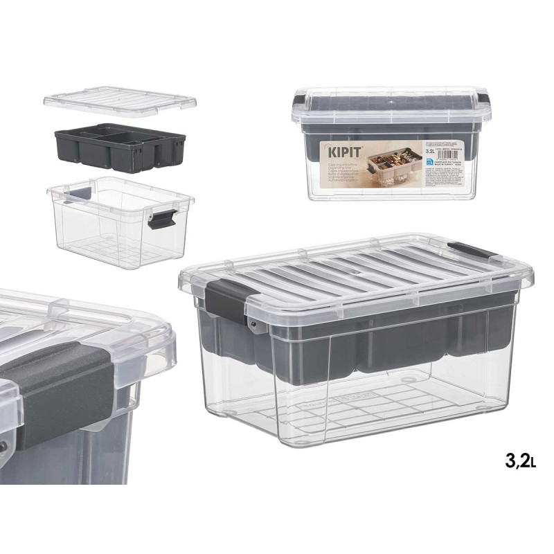 SCATOLA ORGANIZZATRICE ANTRACITE 5 SCOMPARTI 3,2L