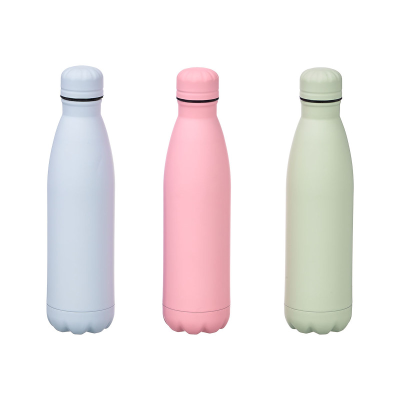BOTTLE STAINLESS STEEL TUMBLER ASRT 3 COL 500ML