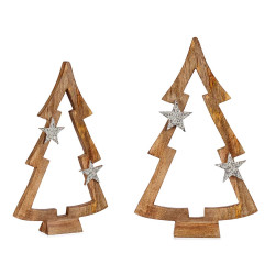 ALBERO LEGNO SILHOUETTE CON STELLA 58CM
