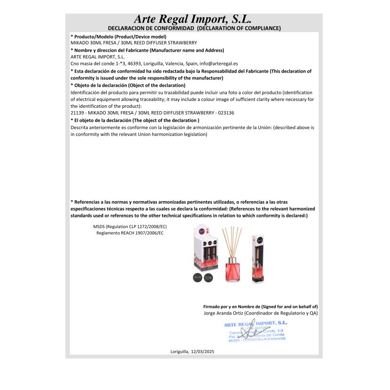 MIKADO 30ML FRESA