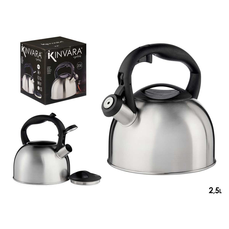 STEEL KETTLE 2,5L PLASTIC HANDLE
