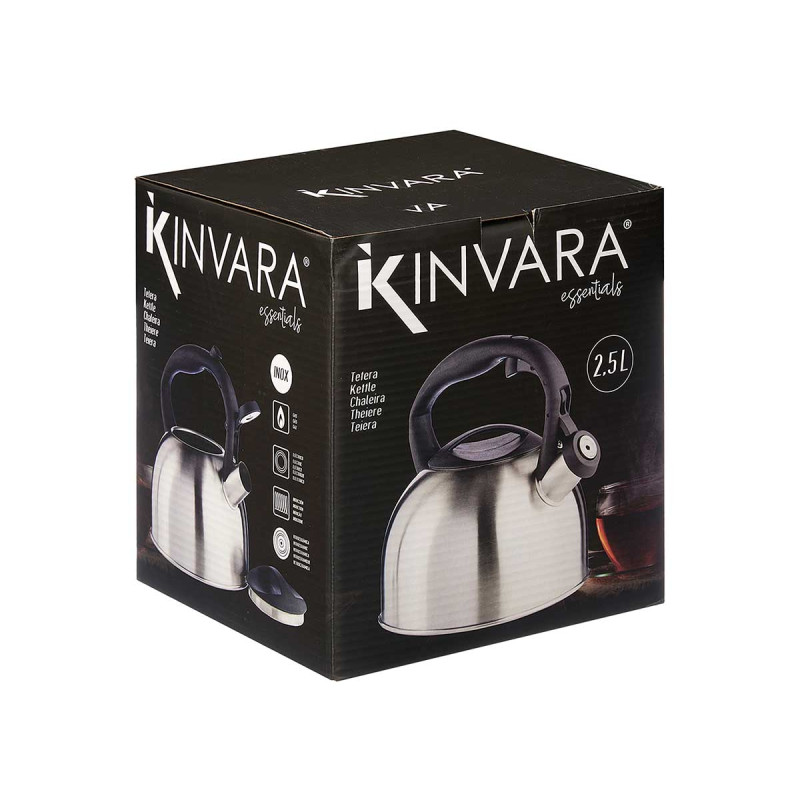 STEEL KETTLE 2,5L PLASTIC HANDLE