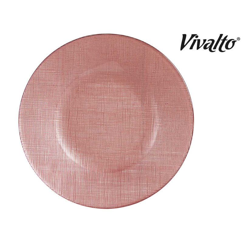 PIATTO VETRO 21CM ROSA PASTELLO