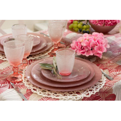 PIATTO VETRO 21CM ROSA PASTELLO