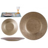 ASSIETTE VERRE 21CM OR VIEILLI