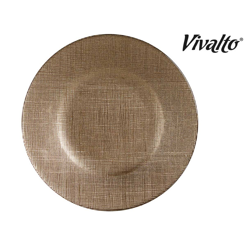 PIATTO CRISTALLO 21CM ORO VECCHIO 